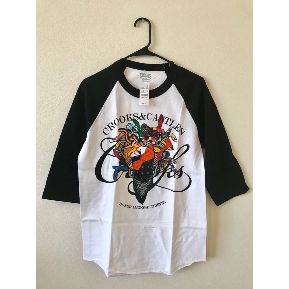 CROOKS&CASTLES WHITE SHIRT